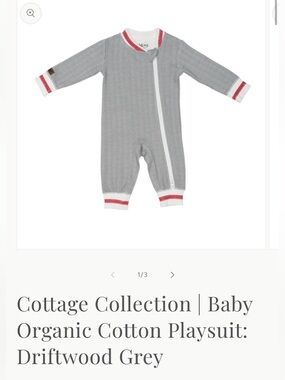Juddlies - Grey and Red Knit Footies with Sporty Stripes